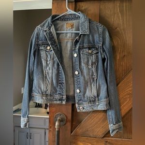 Womens American Eagle  Denim Blue Jean Jacket Size Small